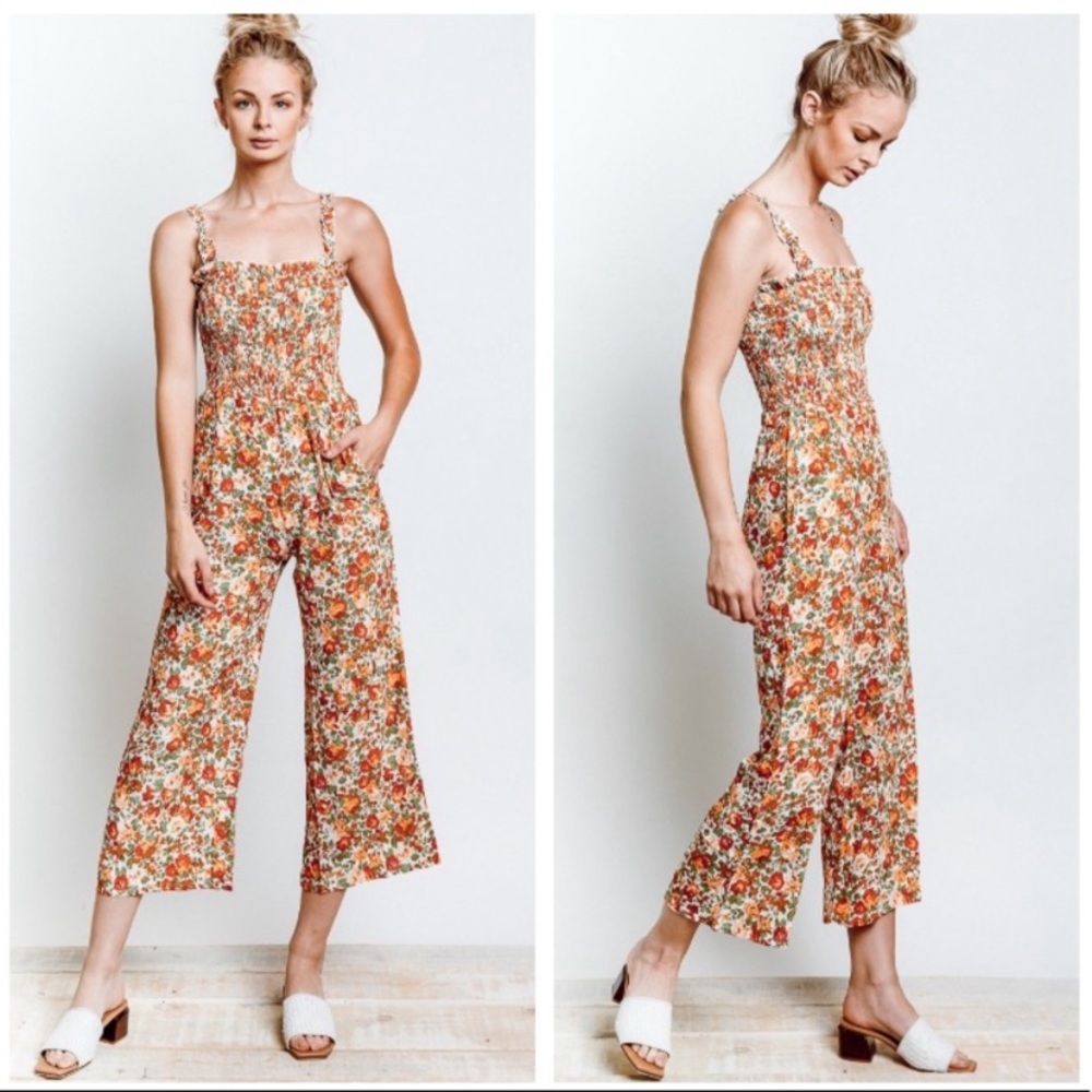 Anthropologie | Faithfull Smocked Floral Jumpsuit